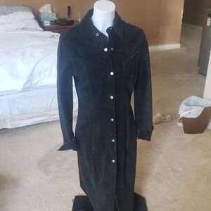 bebe Black Button-Up Trench Coat